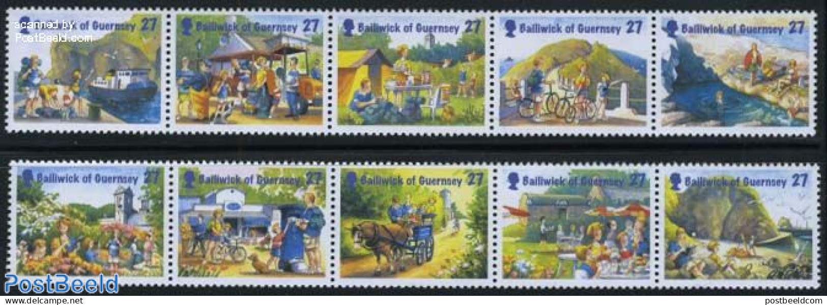 Guernsey 2002 Tourism On Sark 10v (2x [::::]), Mint NH, Sport - Transport - Various - Cycling - Ships And Boats - Tour.. - Ciclismo