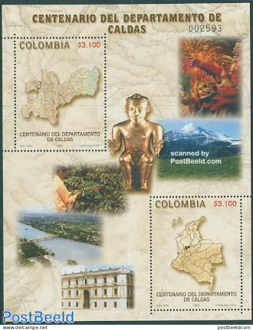 Colombia 2005 Caldas Department S/s, Mint NH, Sport - Various - Mountains & Mountain Climbing - Maps - Tourism - Art -.. - Klimmen