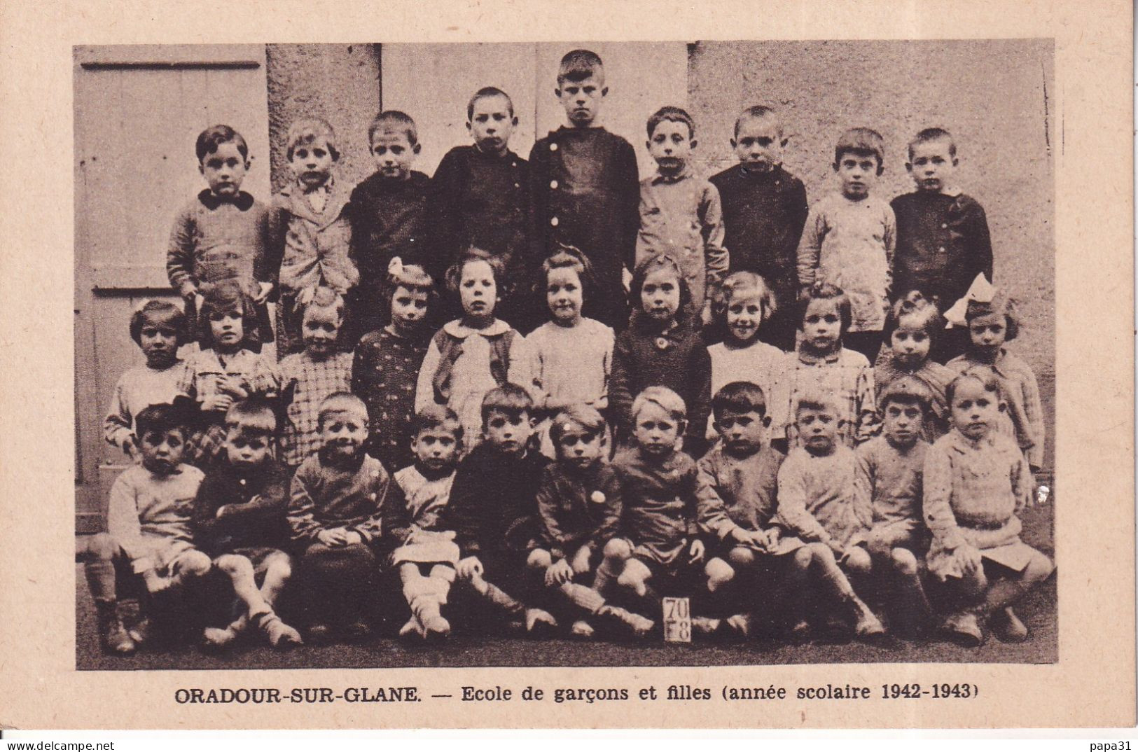 ORADOUR SUR GLANE - Ecole De Garçons Et Filles 1942 - 1943 - Oradour Sur Glane