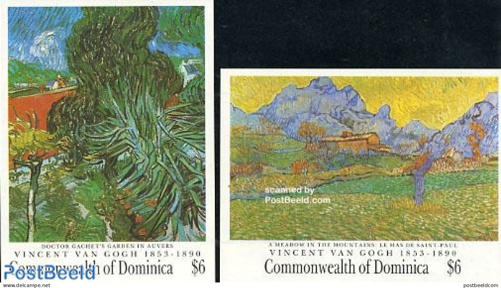 Dominica 1991 Vincent Van Gogh 2 S/s, Mint NH, Art - Modern Art (1850-present) - Vincent Van Gogh - Dominicaine (République)