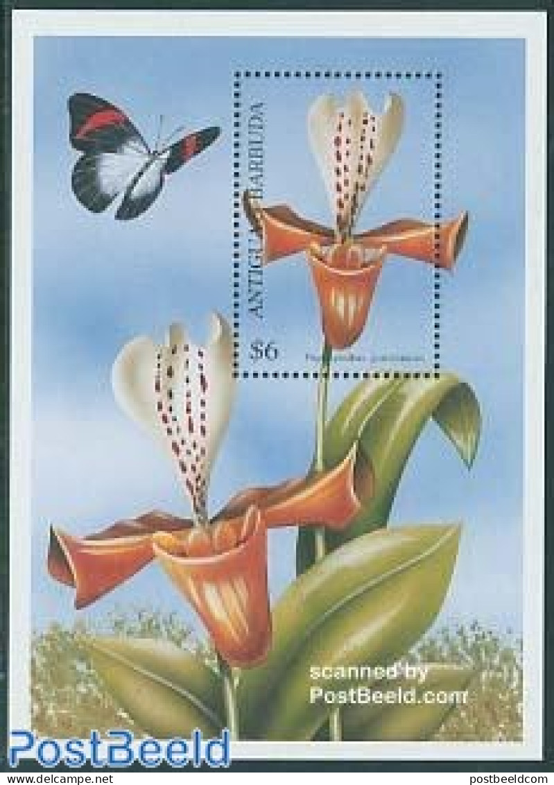 Antigua & Barbuda 1997 Orchids S/s, Phapiopedilum, Mint NH, Nature - Butterflies - Flowers & Plants - Orchids - Antigua Und Barbuda (1981-...)
