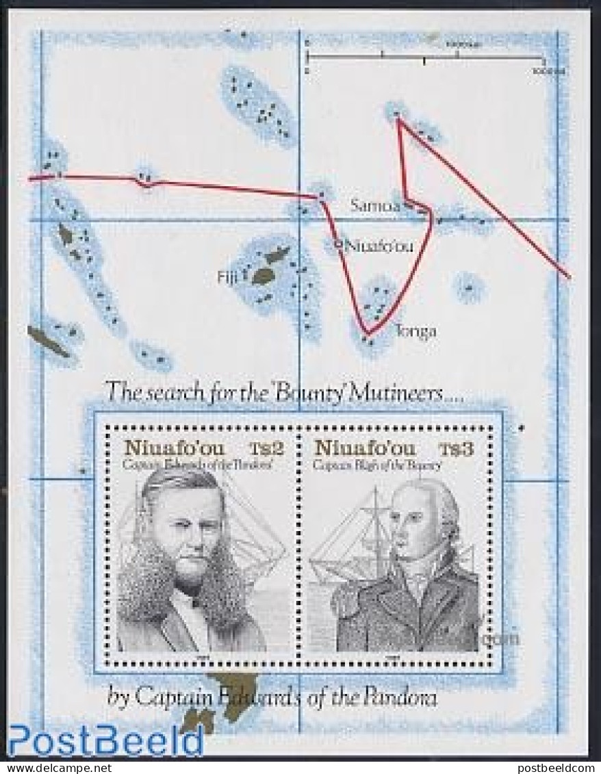Niuafo'ou 1991 First Mapping S/s, Mint NH, History - Transport - Various - Explorers - Ships And Boats - Maps - Erforscher
