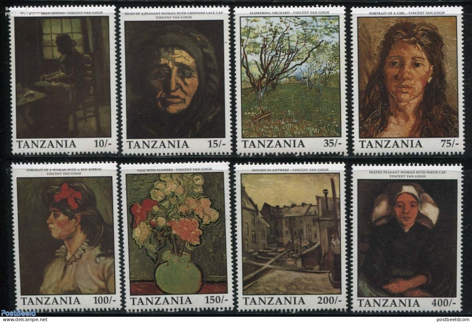 Tanzania 1991 Vincent Van Gogh 8v, Mint NH, Art - Modern Art (1850-present) - Vincent Van Gogh - Tansania (1964-...)