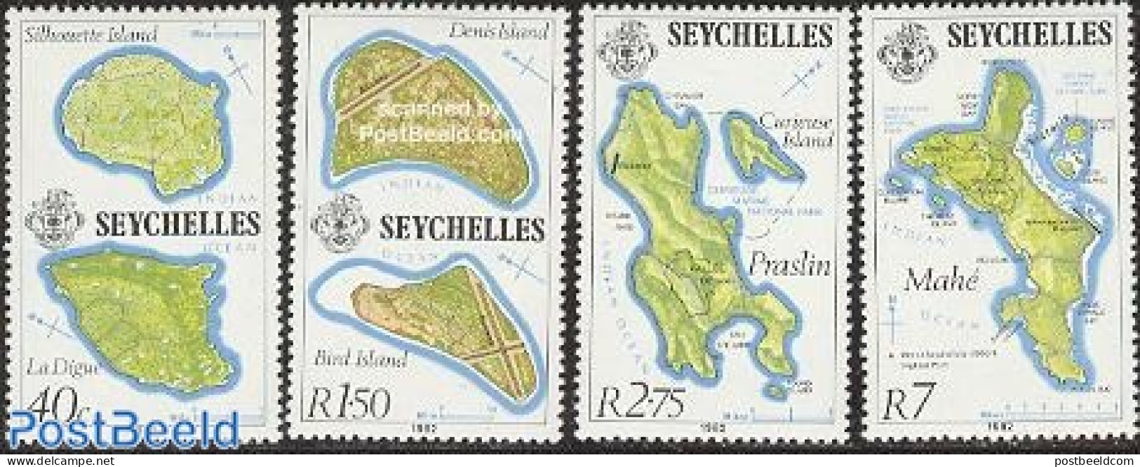 Seychelles 1982 Maps 4v, Mint NH, Various - Maps - Geographie