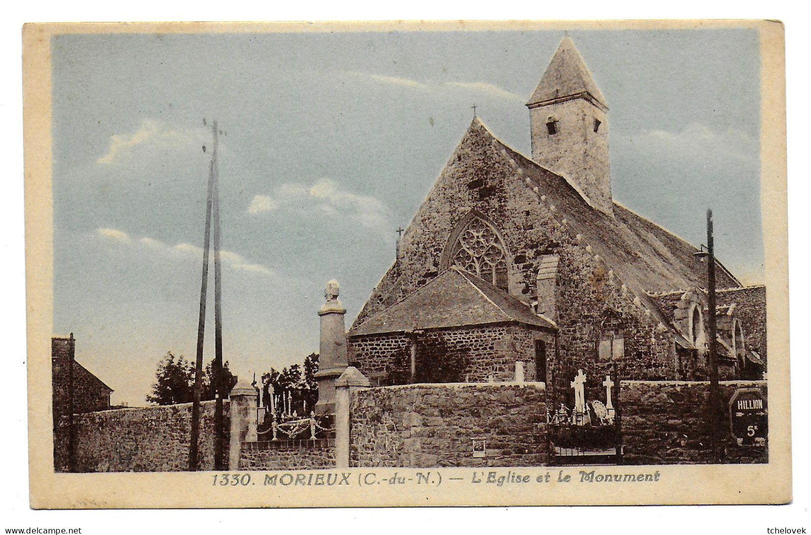 (22). Morieux. (1) 1330 L'Eglise Et Le Monument 1932 - Morieux