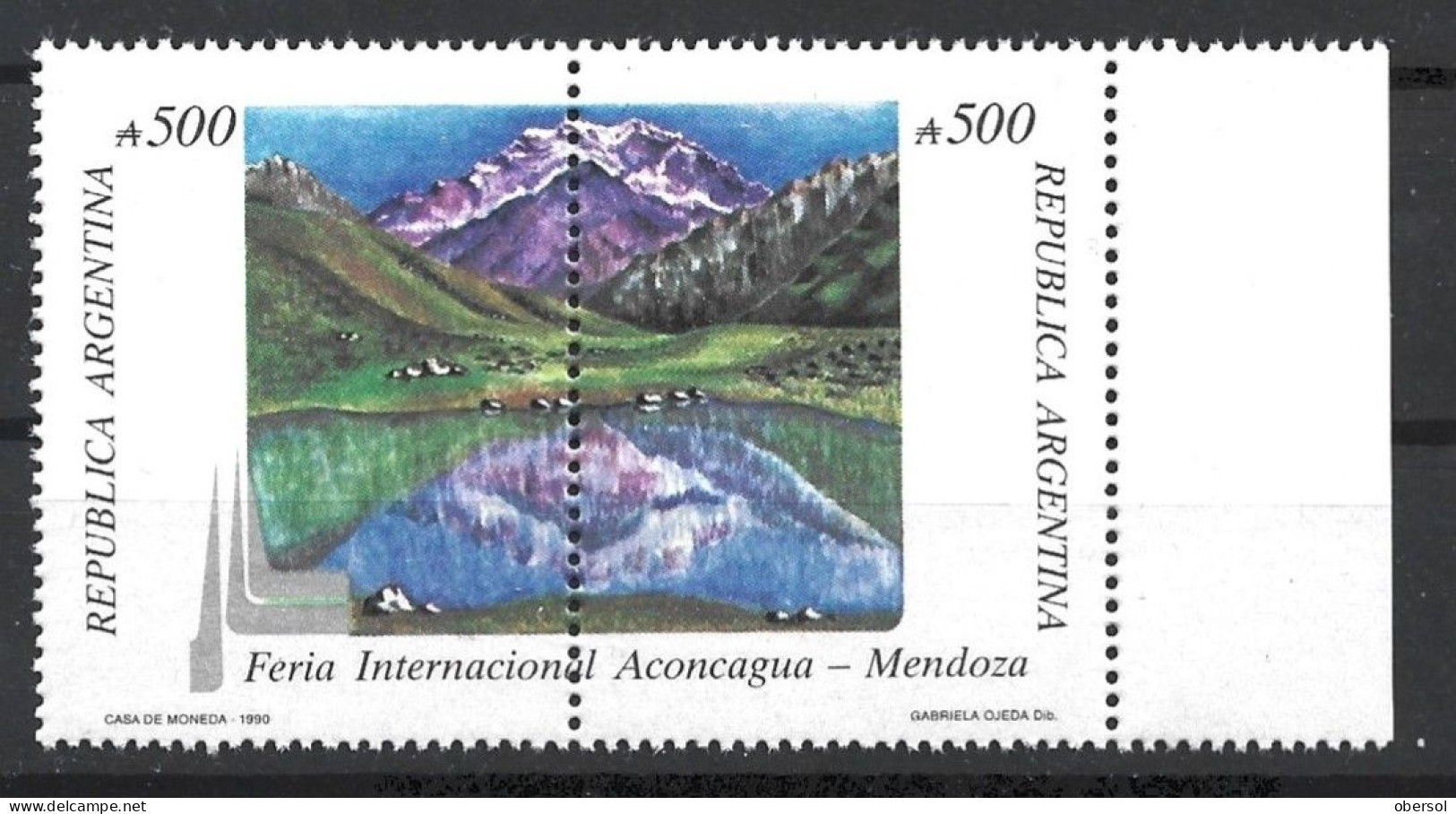 Argentina 1990 Aconcagua Mendoza Mountanis Complete MNH Set - Ongebruikt