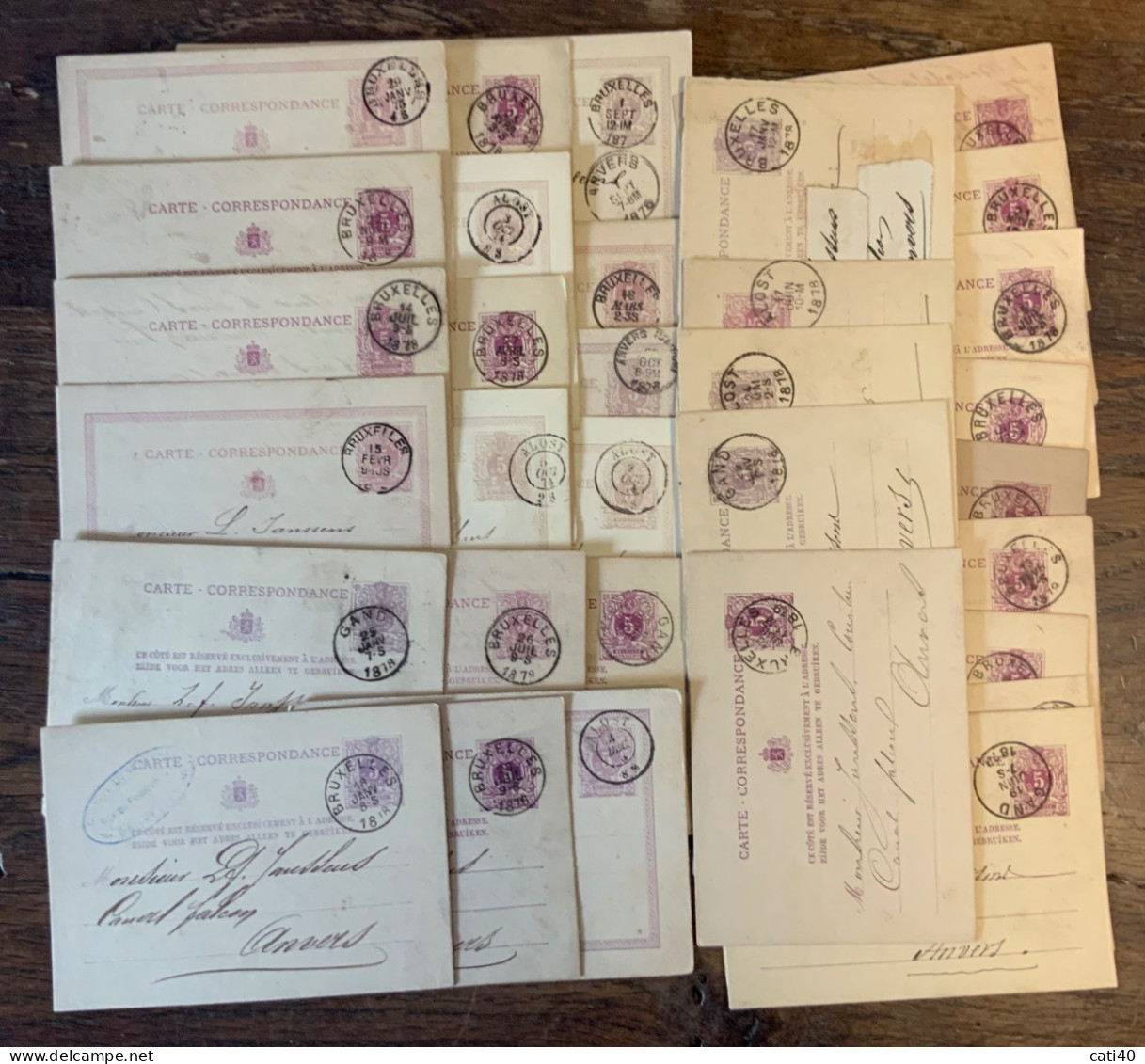 LOTTO DI OLTRE 30 CARTOLINE POSTALI PERIODO FINE 1800 - TUTTE DI NORMALE CORRISPONDENZA - 1884-1891 Leopold II