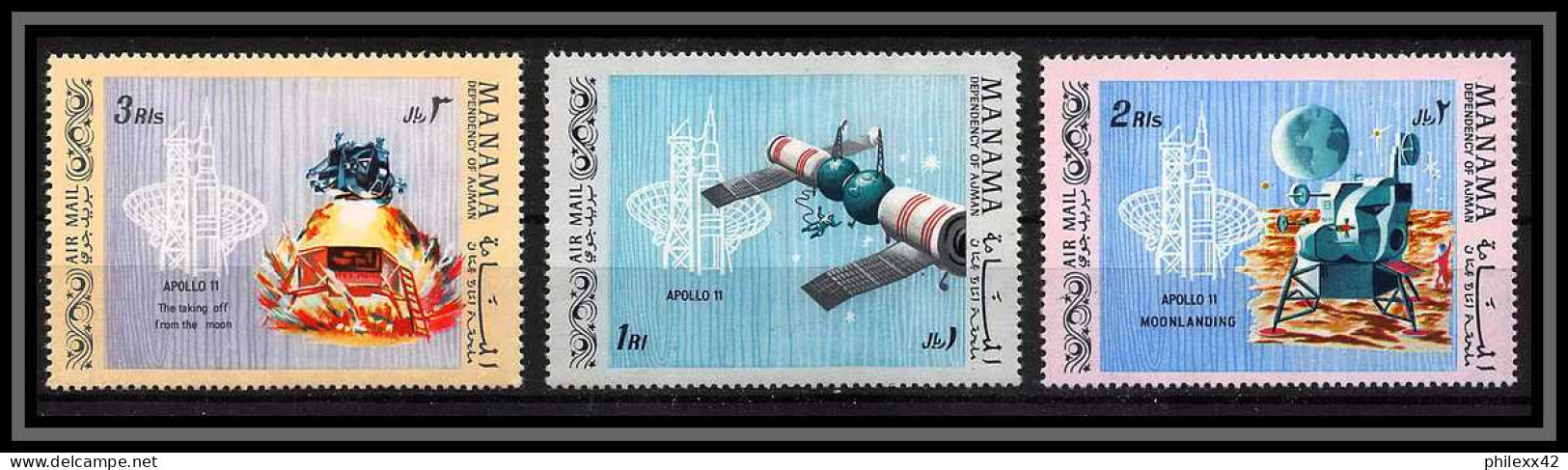 Manama - 3449/ N°213/215 A Soyuz 4 Espace (space) Apollo 11 Neuf ** MNH - Asie