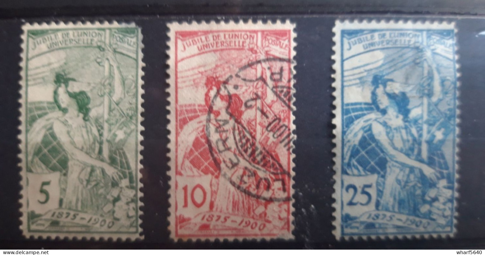 Timbre De Suisse 1900 The 25th Anniversary Of The Universal Postal Union (UPU) Y&T N° 86, 87 Et 88 Oblitéré - Oblitérés