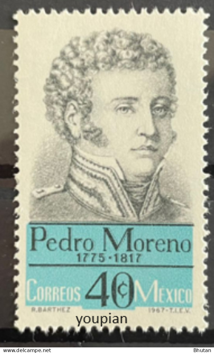 Mexico 1967, 150th Death Anniversary Of General Pedro Moreno, MNH Single Stamp - Mexiko