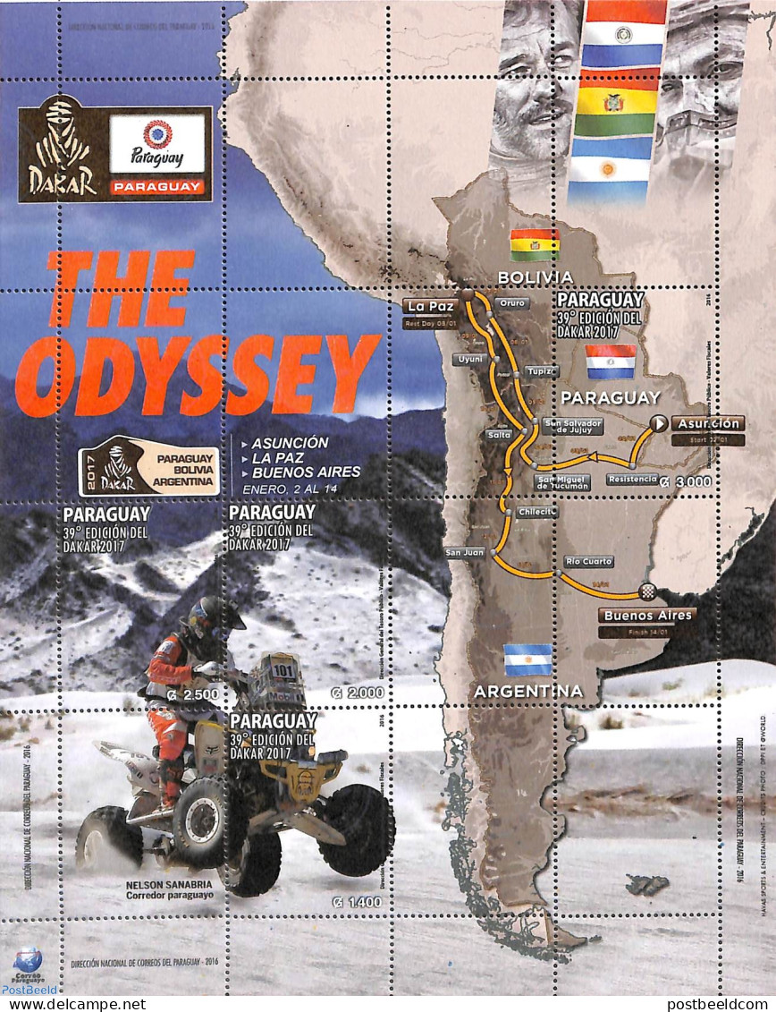 Paraguay 2016 Rallye Dakar M/s, Mint NH, Sport - Transport - Various - Autosports - Sport (other And Mixed) - Motorcyc.. - Motorfietsen