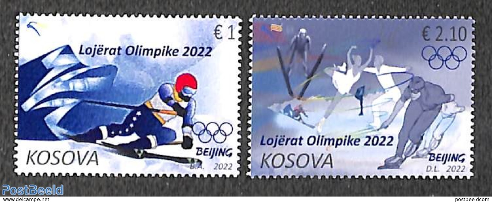 Kosovo 2022 Olympic Winter Games 2v, Mint NH, Sport - Olympic Winter Games - Skiing - Skisport