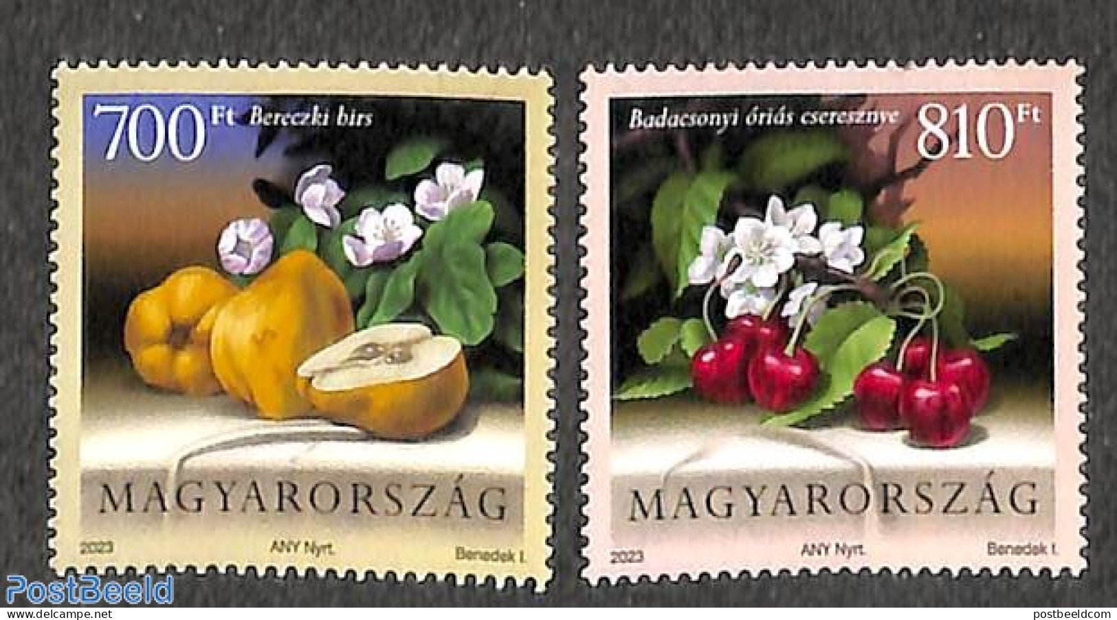 Hungary 2023 Fruits 2v, Mint NH, Nature - Fruit - Neufs