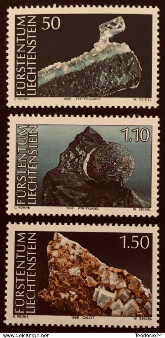 Liechtenstein 1989 Yt 922 A 924 ** Minéraux - Ungebraucht