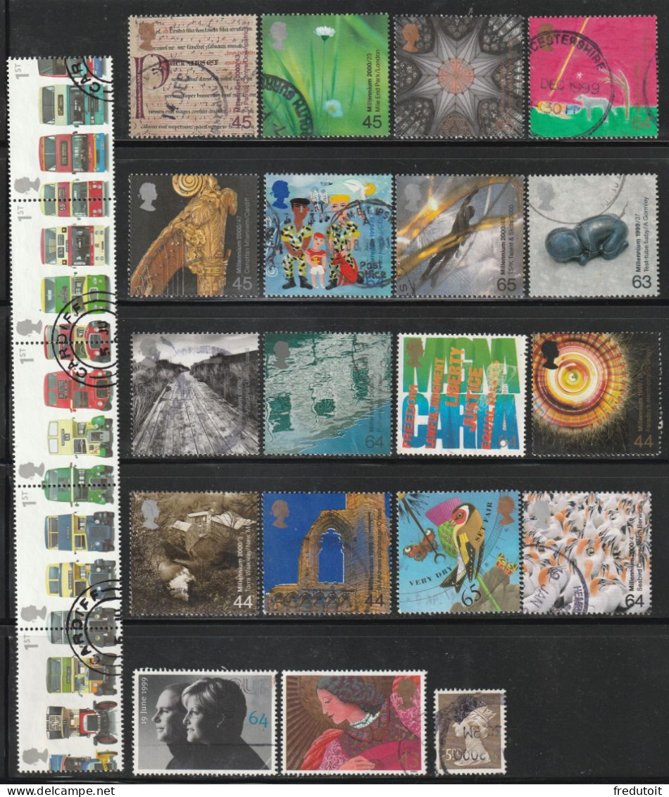 GRANDE BRETAGNE - LOT De 24 Timbres Oblitérés - Used Stamps