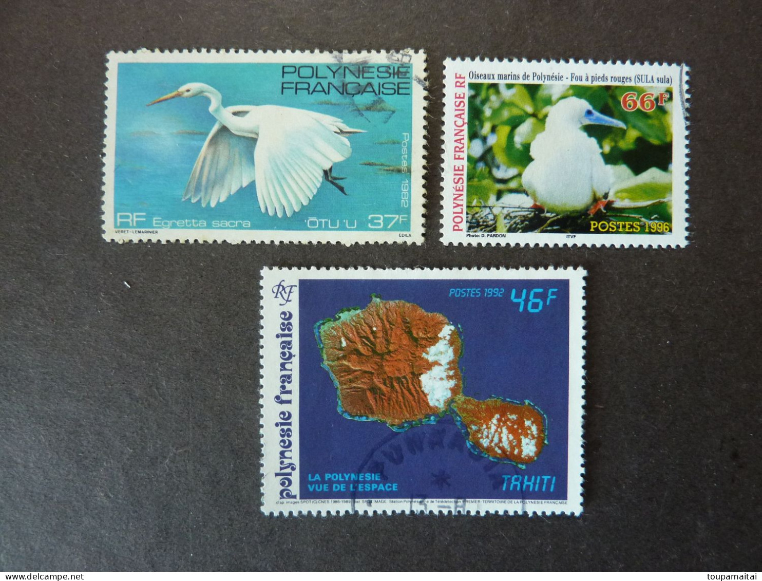 POLYNESIE FRANCAISE, Années 1982-92-96, YT N° 189 + 410 + 510 Oblitérés OISEAUX Et ILE De TAHITI - Usados