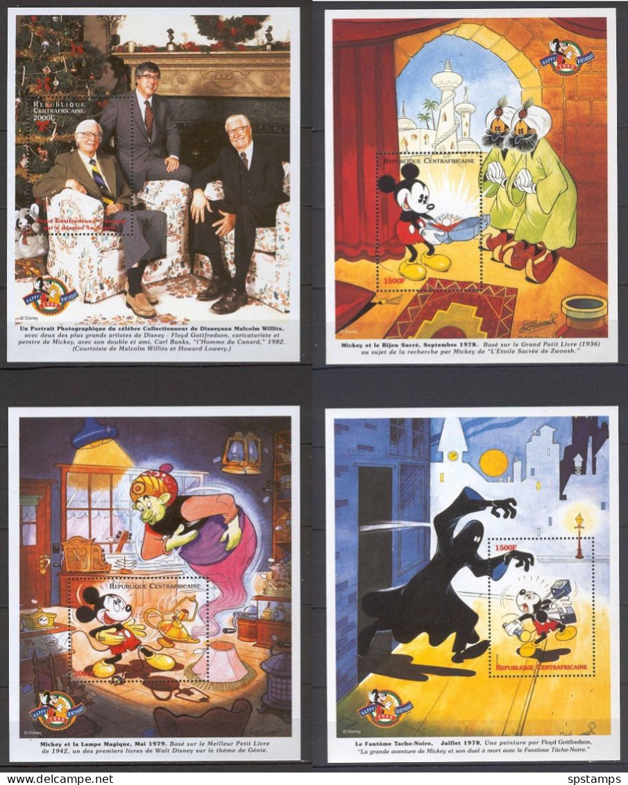 Disney Central Africa 1999 Mickey's Birthday 4 MS MNH - Disney