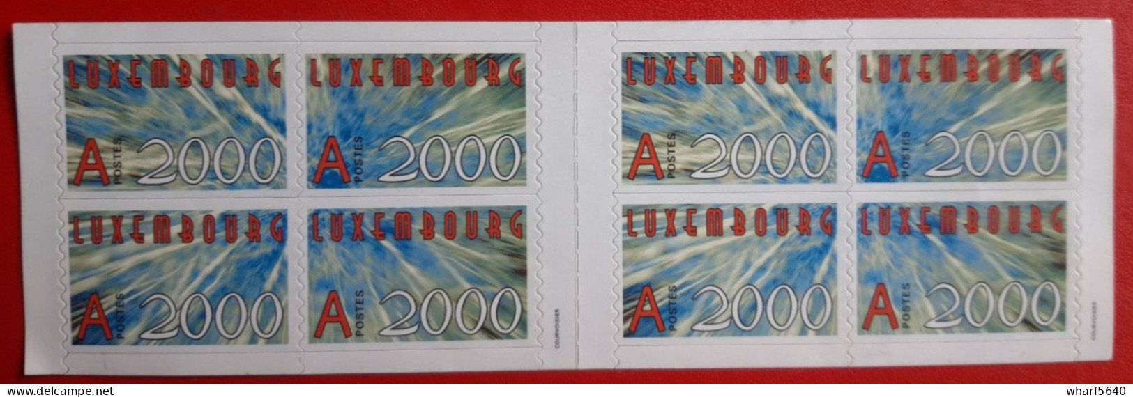 Luxembourg Carnet De 8 Timbres "A" Autocollants Nouvel An 2000 MNH** - Carnets