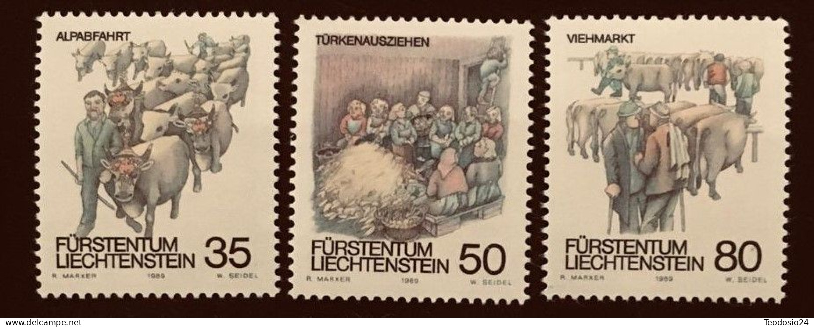 Liechtenstein 1989 Yt 912 A 914 ** - Unused Stamps