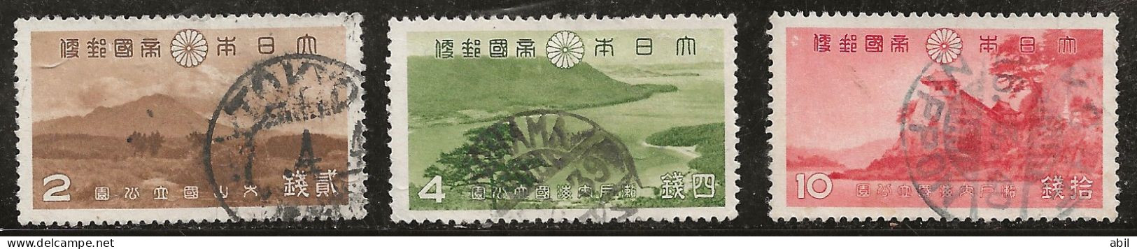 Japon 1938 N° Y&T : 283 à 285 Obl. - Usati