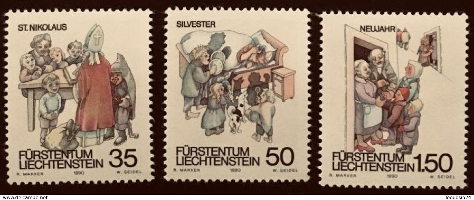 Liechtenstein 1990 Yt  949 A 951 ** - Unused Stamps