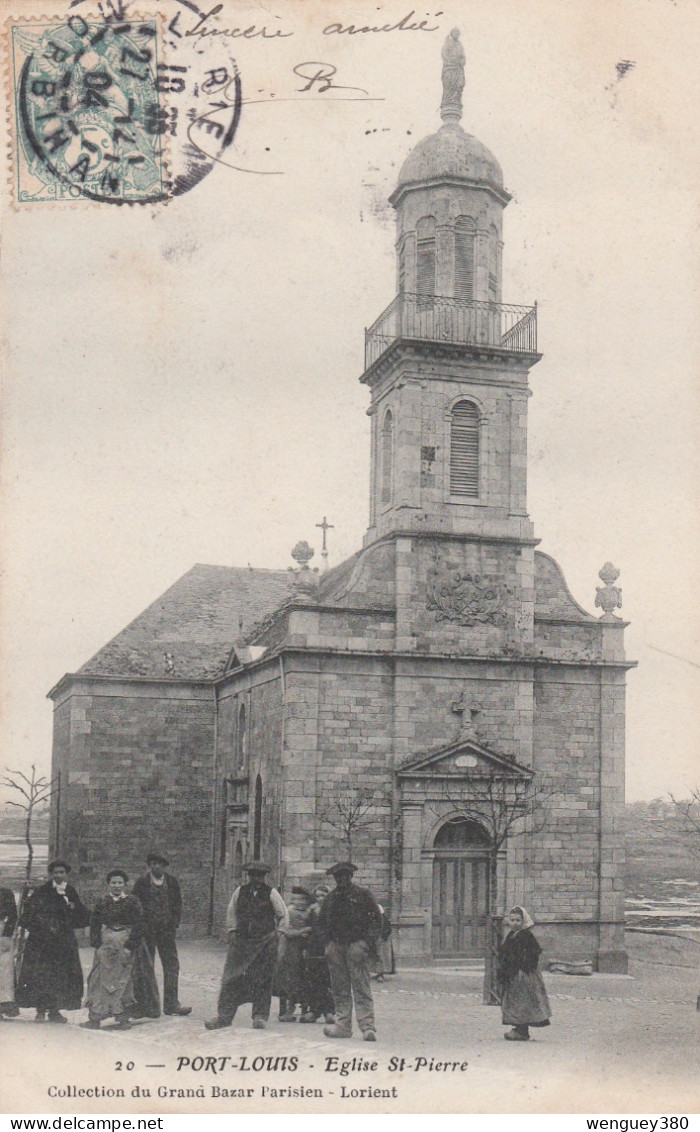 56 PORT-LOUIS   LOCMIQUELIC    Env. De LORIENT.   Eglise St-Pierre.      TB PLAN 1904.      RARE Voir Description - Port Louis