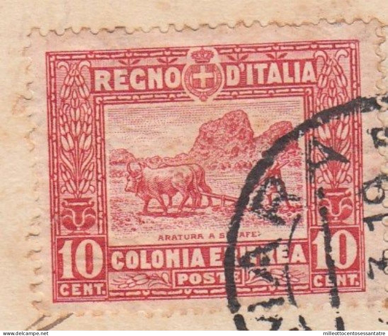 CO769 - ERITREA - Cartolina Fotografica Del 1919 Da Asmara A Roma Con Cent 10 Rosso + Cent 5 Verde - Soggetti Africani - - Eritrea