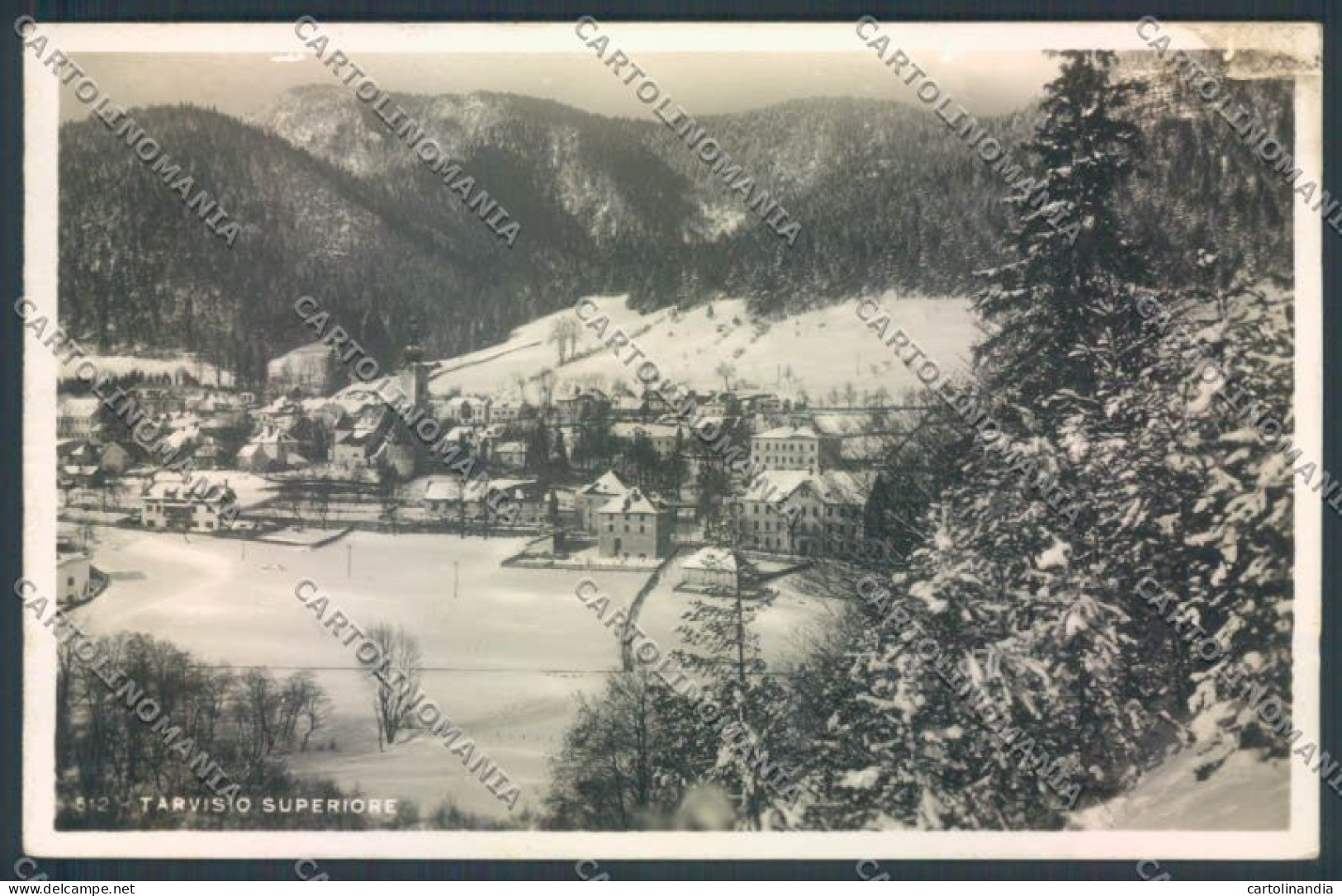 Udine Tarvisio Nevicata ABRASA Foto Cartolina ZQ3597 - Udine