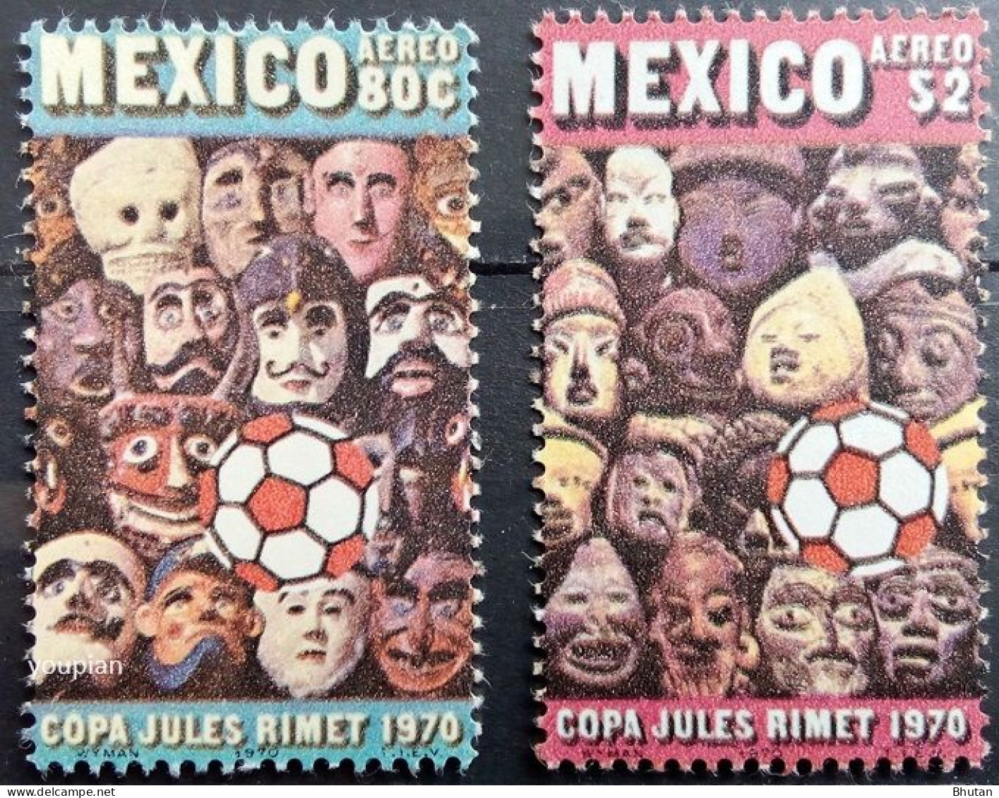 Mexico 1970, Football World Cup In Mexico City, MNH Stamps Set - Mexico