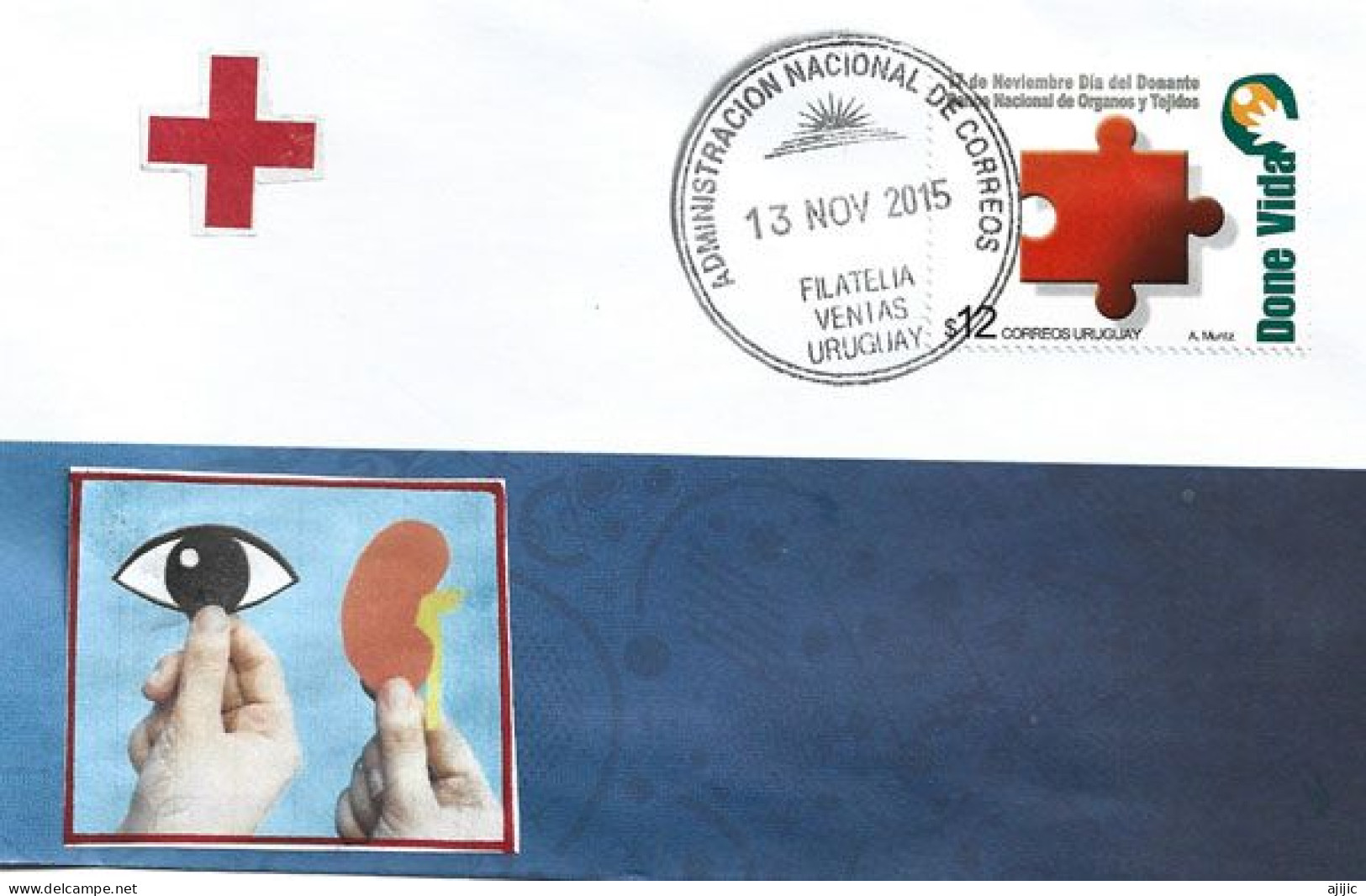 URUGUAY. Journée Du Don D'organes Et De Tissus . Lettre Montevideo - Croce Rossa