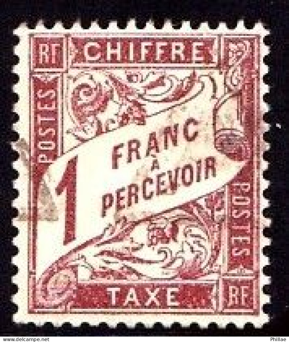 TAXES - 25 - 1F Marron - Oblitéré - TB - 1859-1959 Afgestempeld