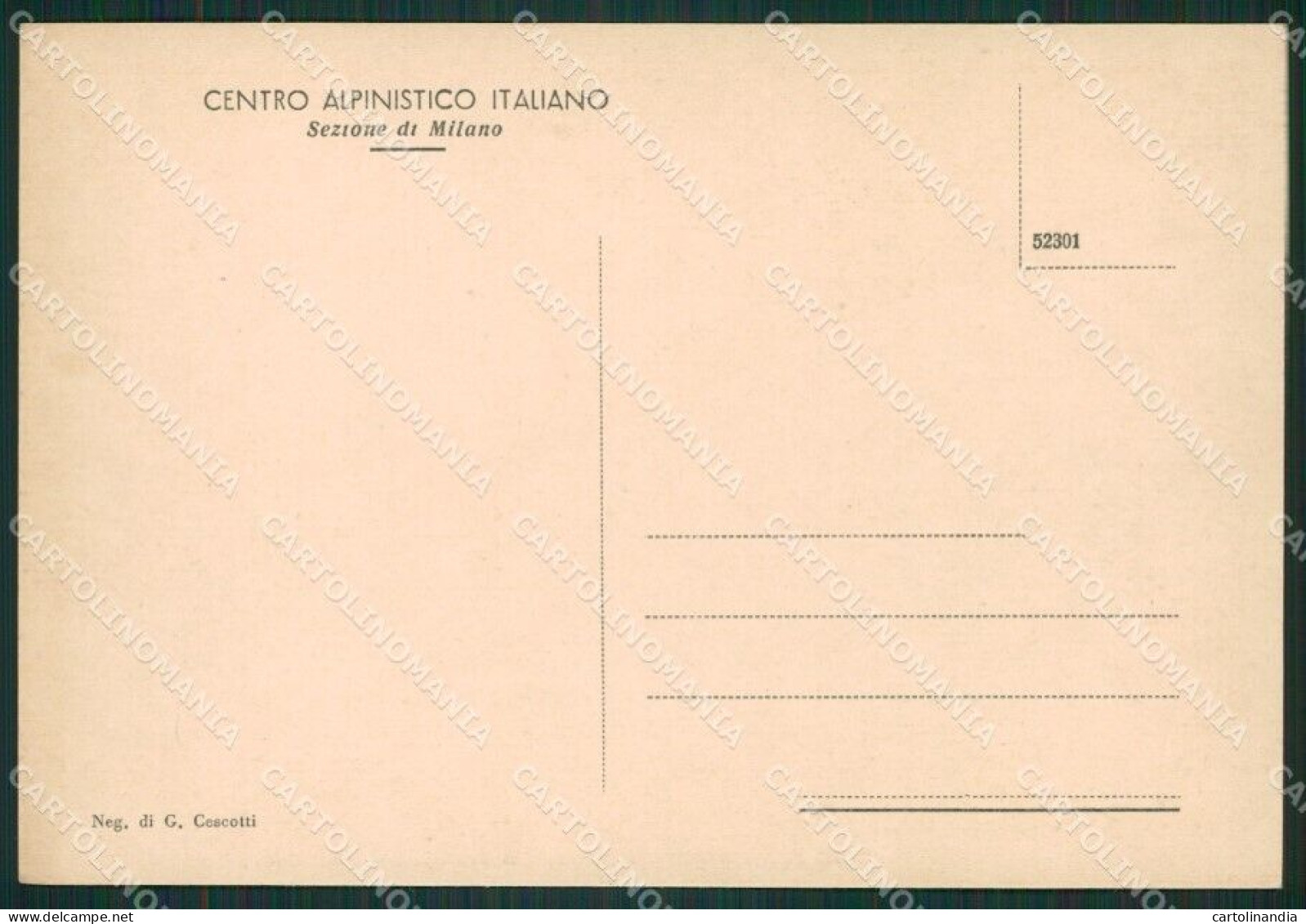 Lecco Mandello Lario Rifugio Bietti Cai FG Cartolina ZK0657 - Lecco