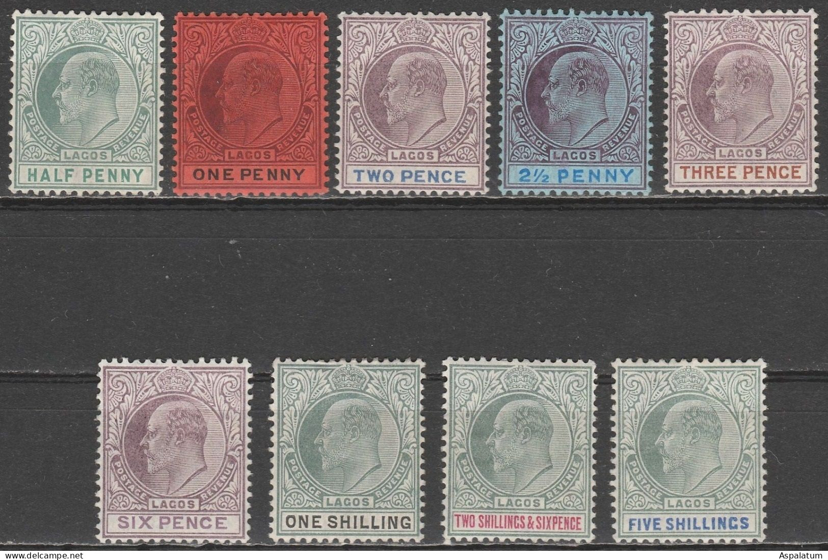 Lagos - Definitives - Short Set Of 9 - King Edward VII - Mi 43~51 - 1904/05 - Nigeria (...-1960)