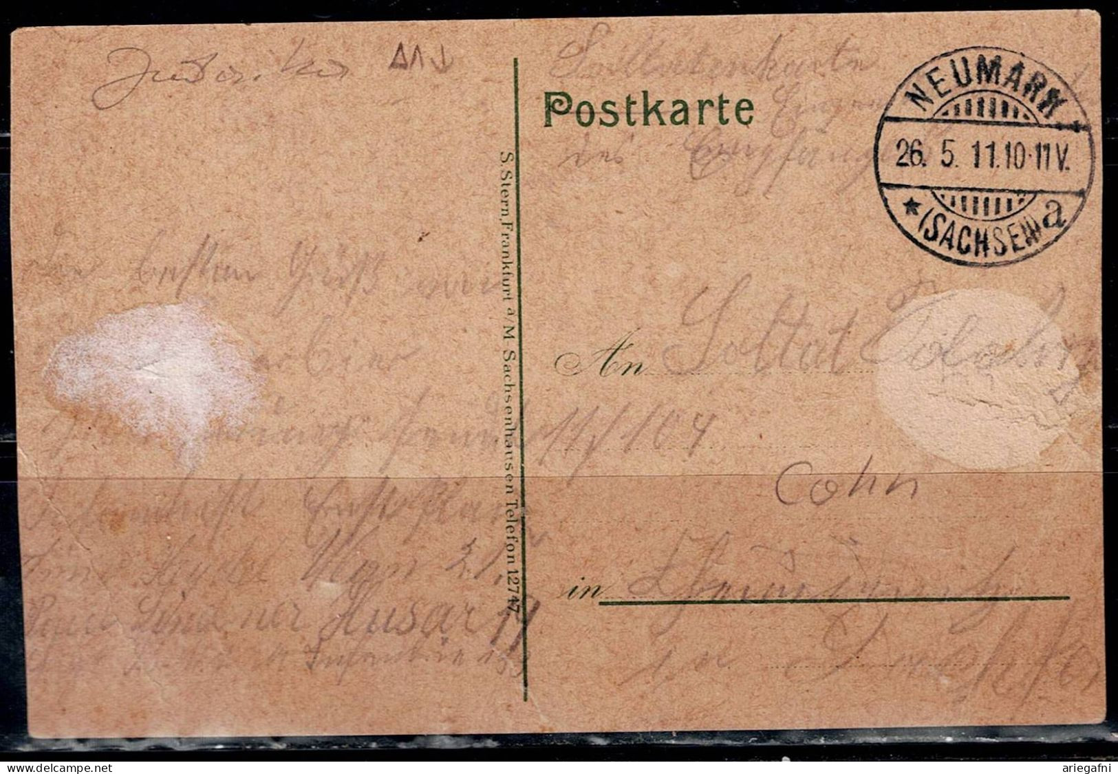 GERMANY 1911 POSCARD SENT IN 26/5/1911 FROM NEUMARK VF!! - Neumark