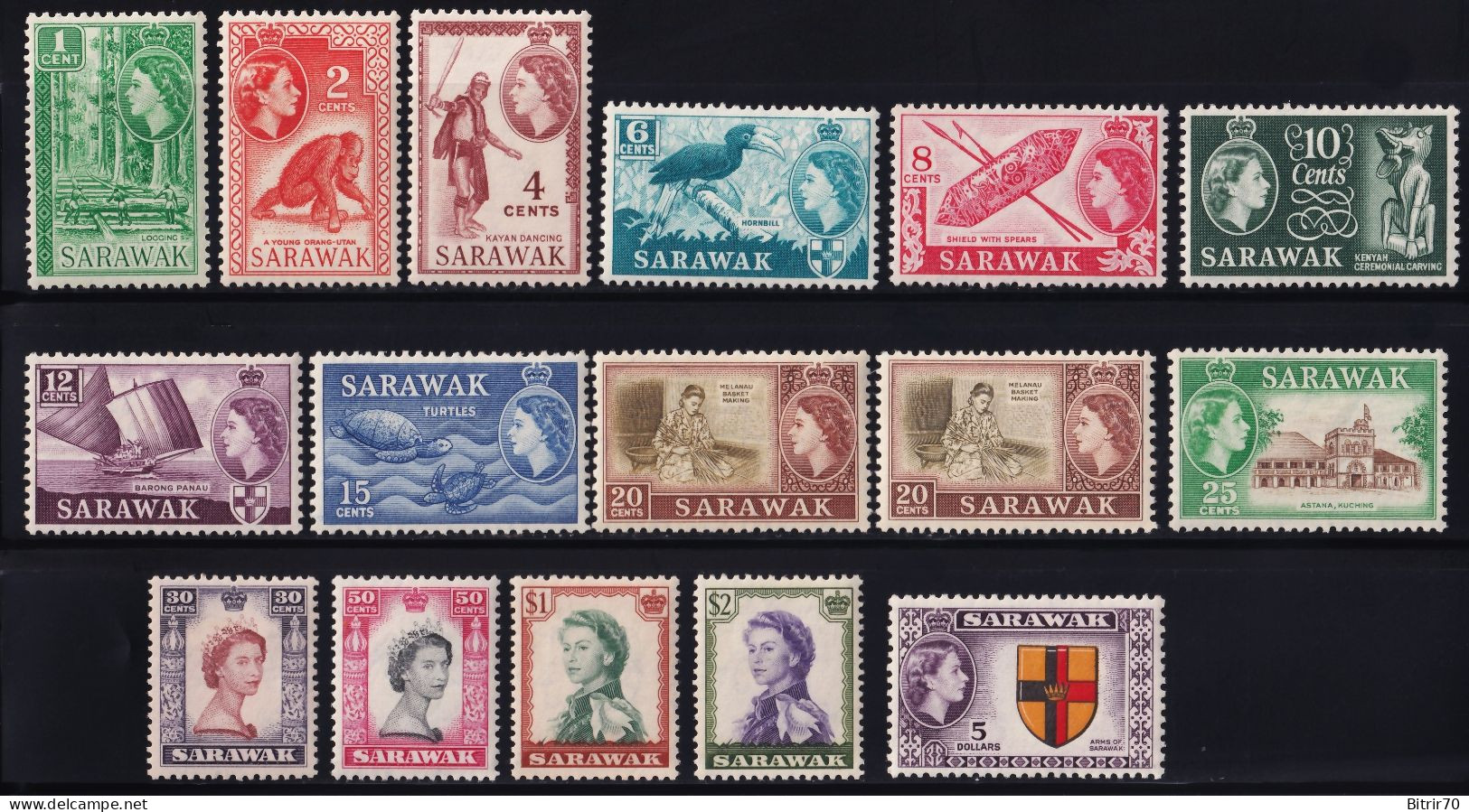 Sarawak. 1955-57  Y&T. 189 / 203, MH. - Sarawak (...-1963)