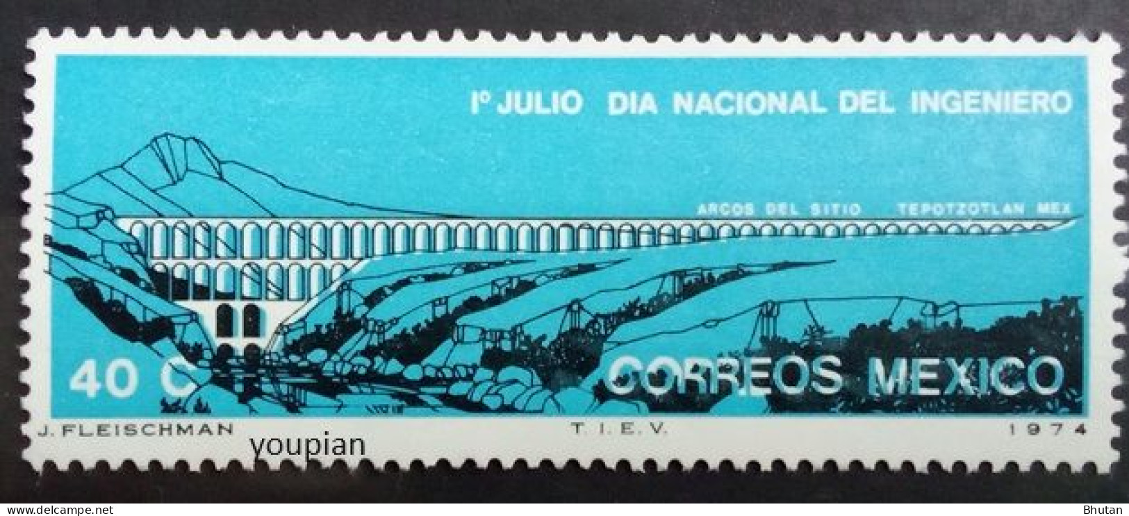 Mexico 1974, Day Of The Engineer, MNH Single Stamp - Mexico
