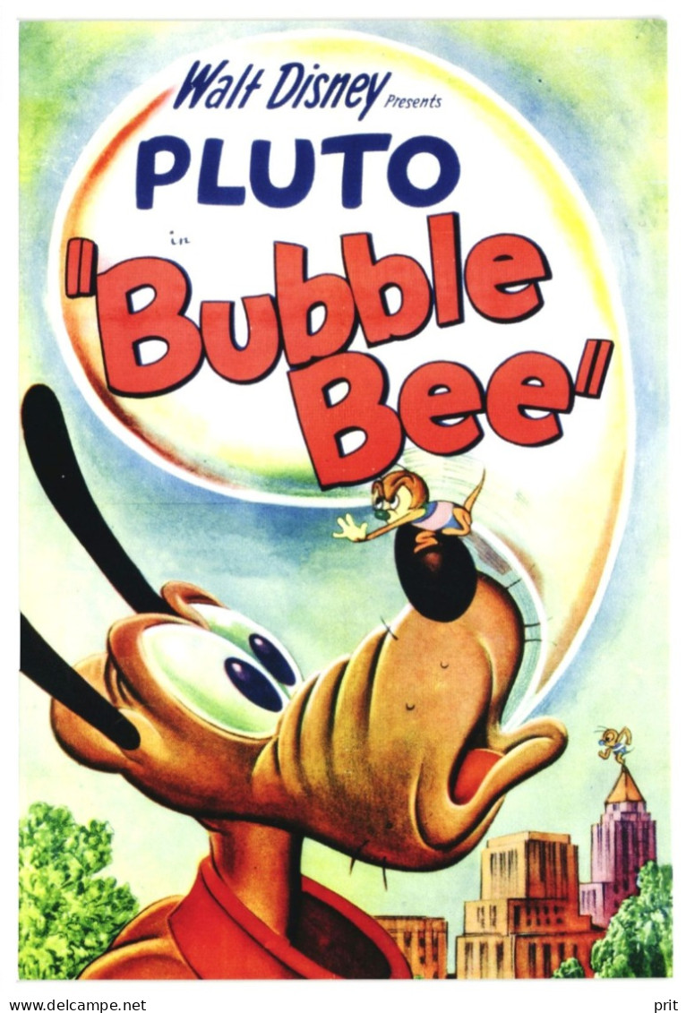 Pluto Bubble Bee Walt Disney 2021 Unused Postcard. Publisher Chronicle Books, Disney Enterprises - Disneyworld