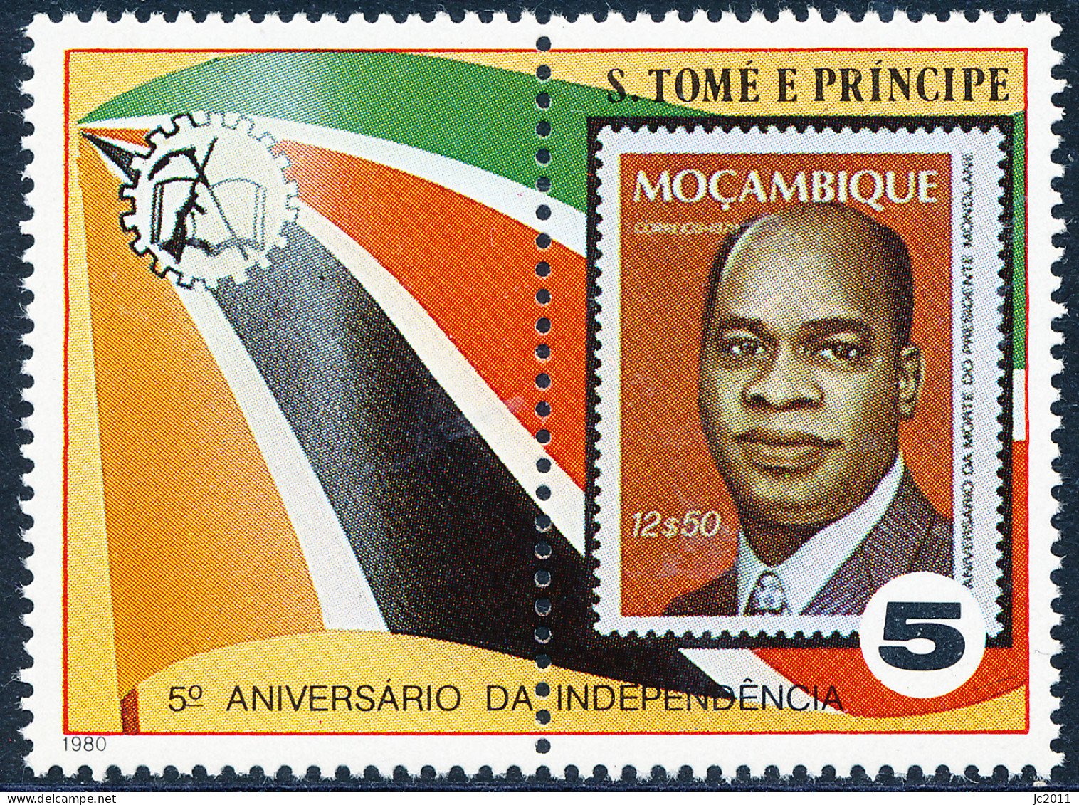 S Tomé E Príncipe - 1980 - Independence - Mozambique / Flag + Mondlane - MNH - Sao Tome Et Principe