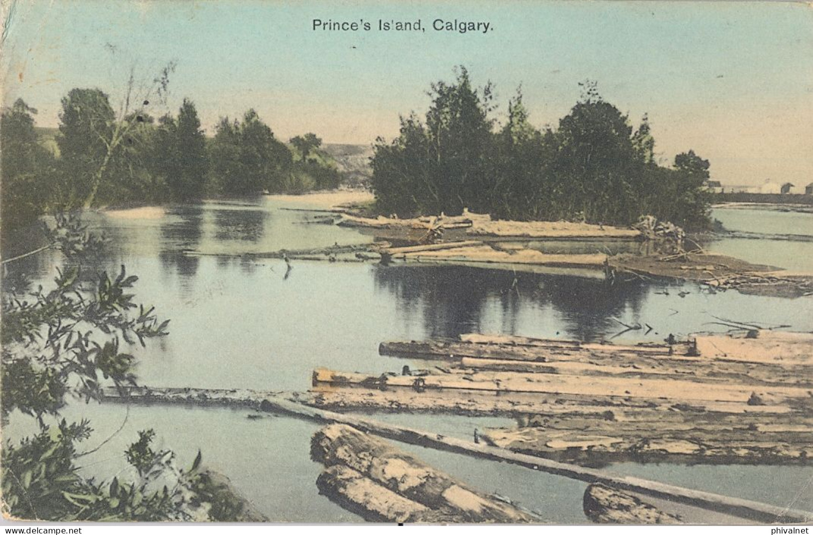 1908 CALGARY - DRESDEN , T.P. CIRCULADA , YV. 79 - EDOUARD VII , PRINCE'S ISLAND - CALGARY - Lettres & Documents