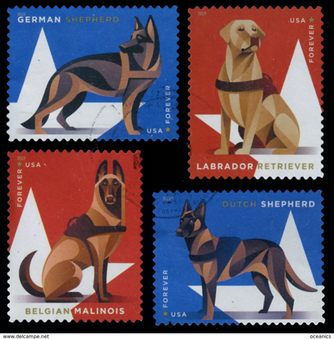 Etats-Unis / United States (Scott No.5405-08 - Chien / Dog) (o) Set / Série - Gebruikt