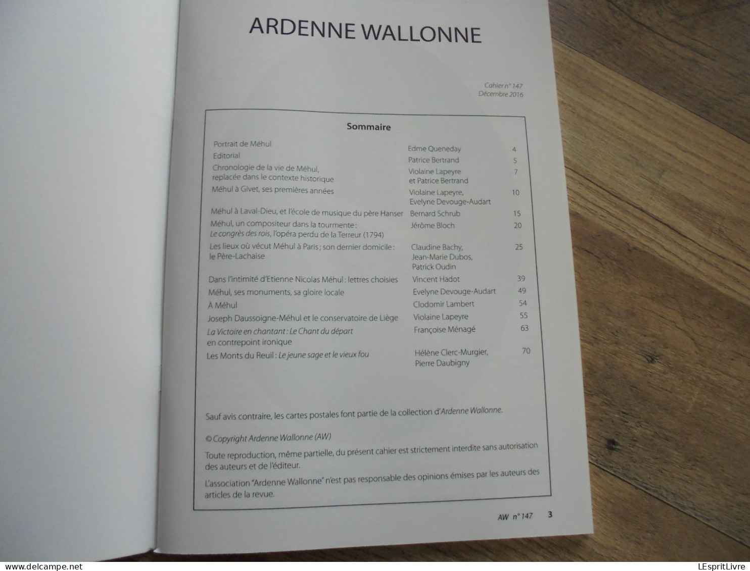 ARDENNE WALLONNE N° 147 Régionalisme Ardennes Givet Etienne Nicolas Méhul 1763 1817 Compositeur Musique Musicien - Champagne - Ardenne