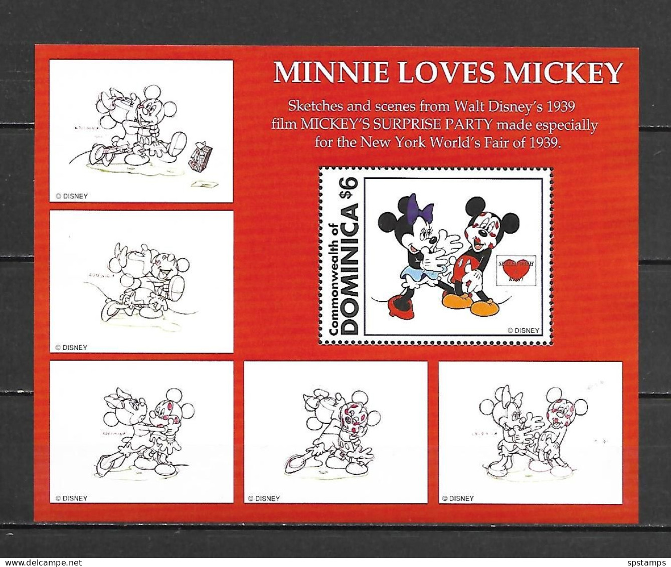 Disney Dominica 1997 Minnie Loves Mickey MS MNH - Disney