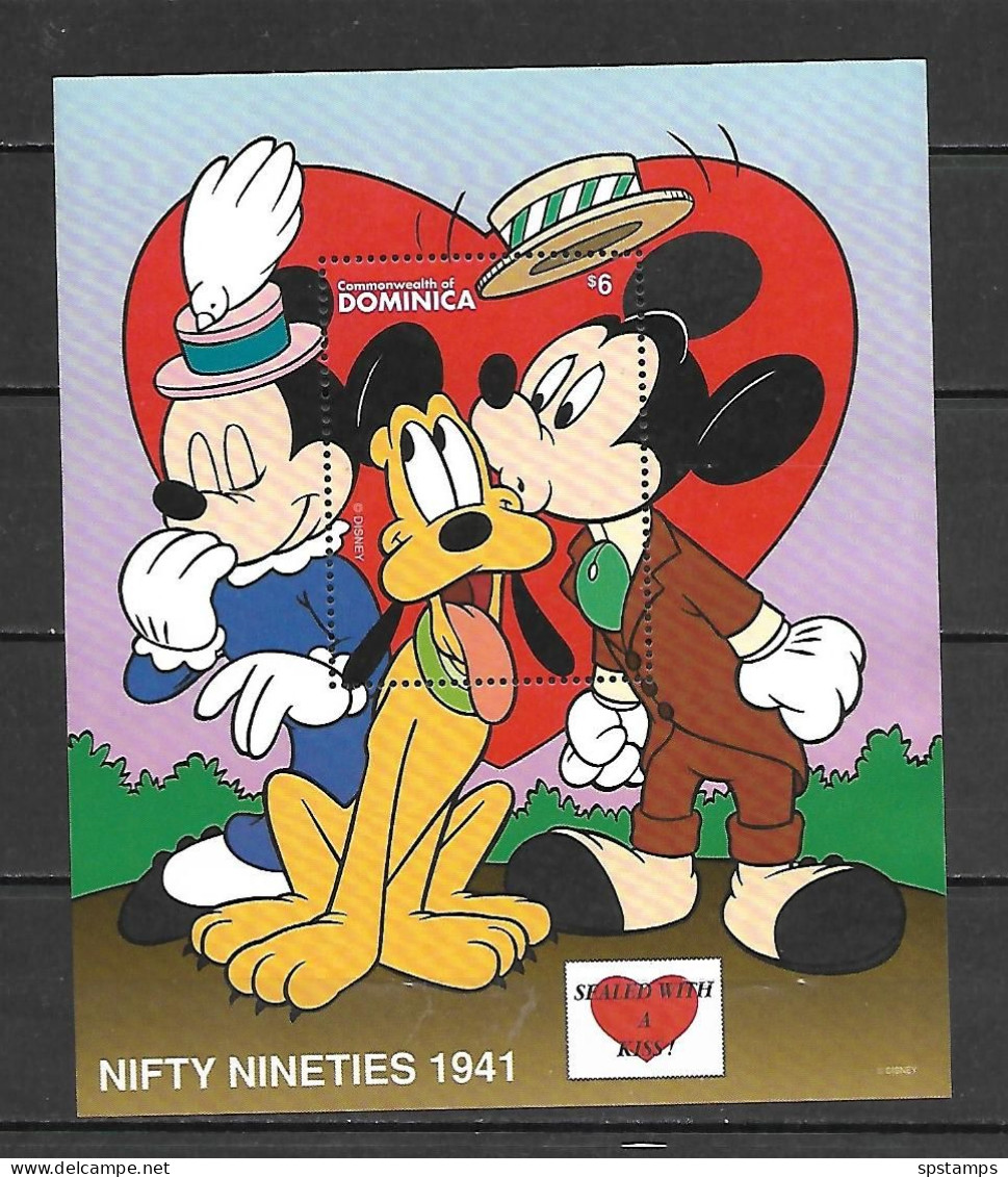 Disney Dominica 1997 Sealed With A Kiss MS MNH - Disney