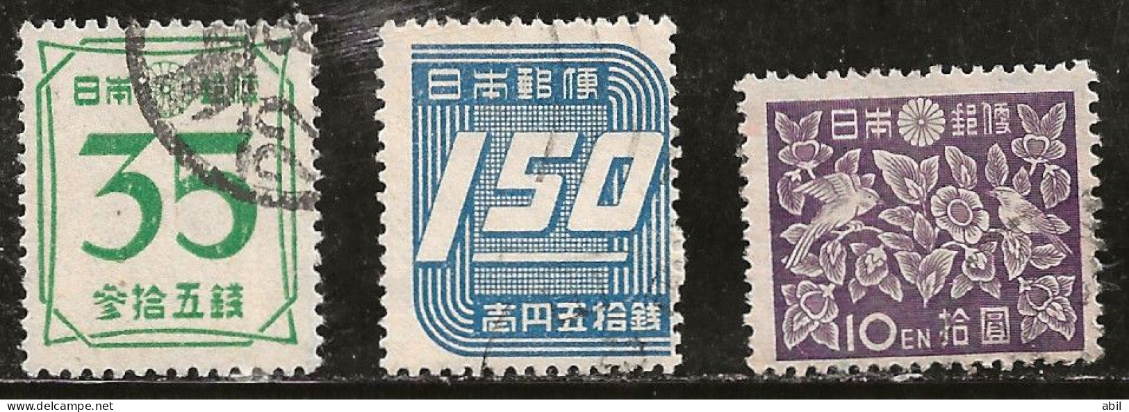 Japon 1946-1947 N° Y&T : 368,370 Et 372 Obl. - Usados