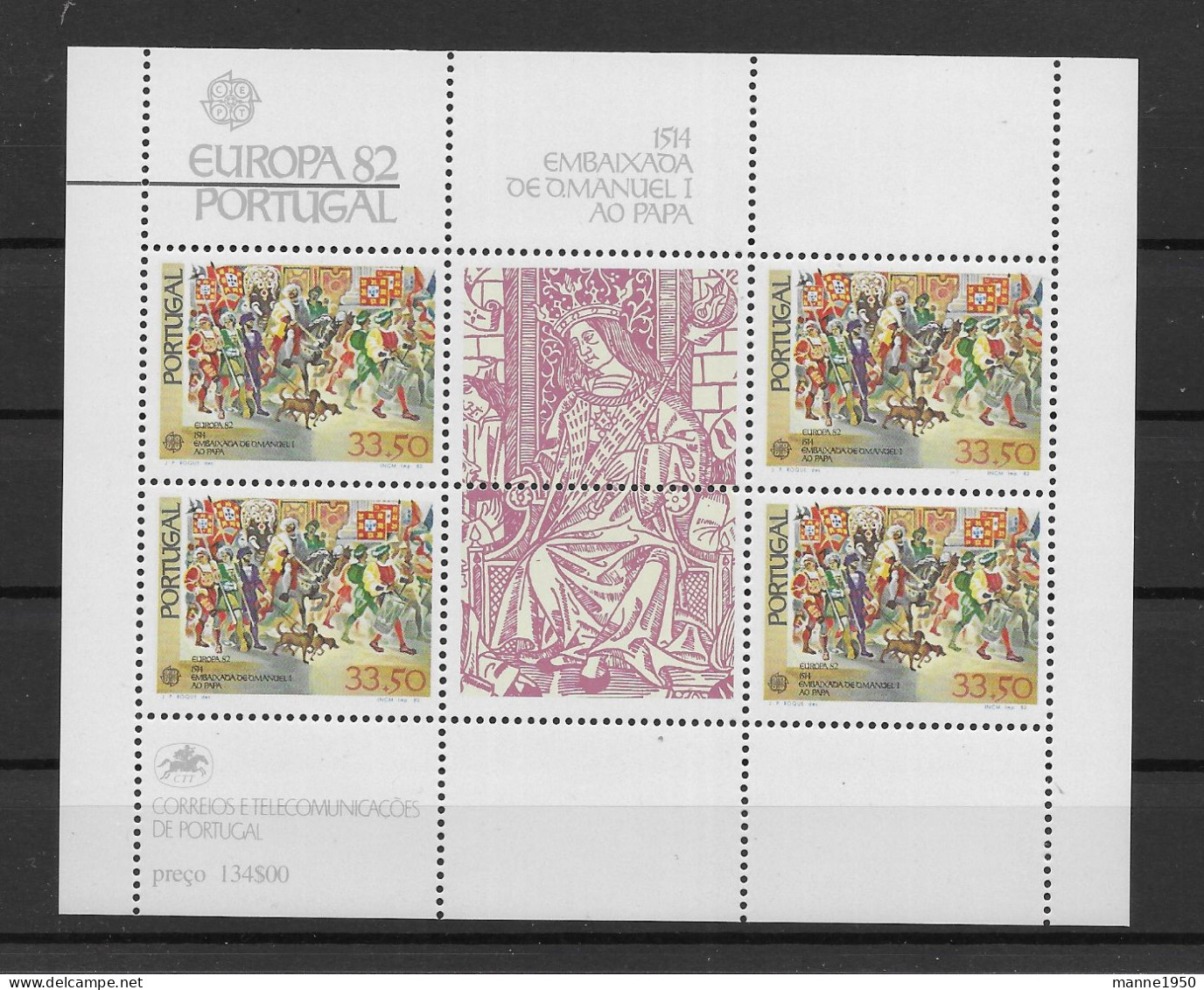 Portugal 1982 Europa/Cept Block 35 Postfrisch ** - Blocs-feuillets