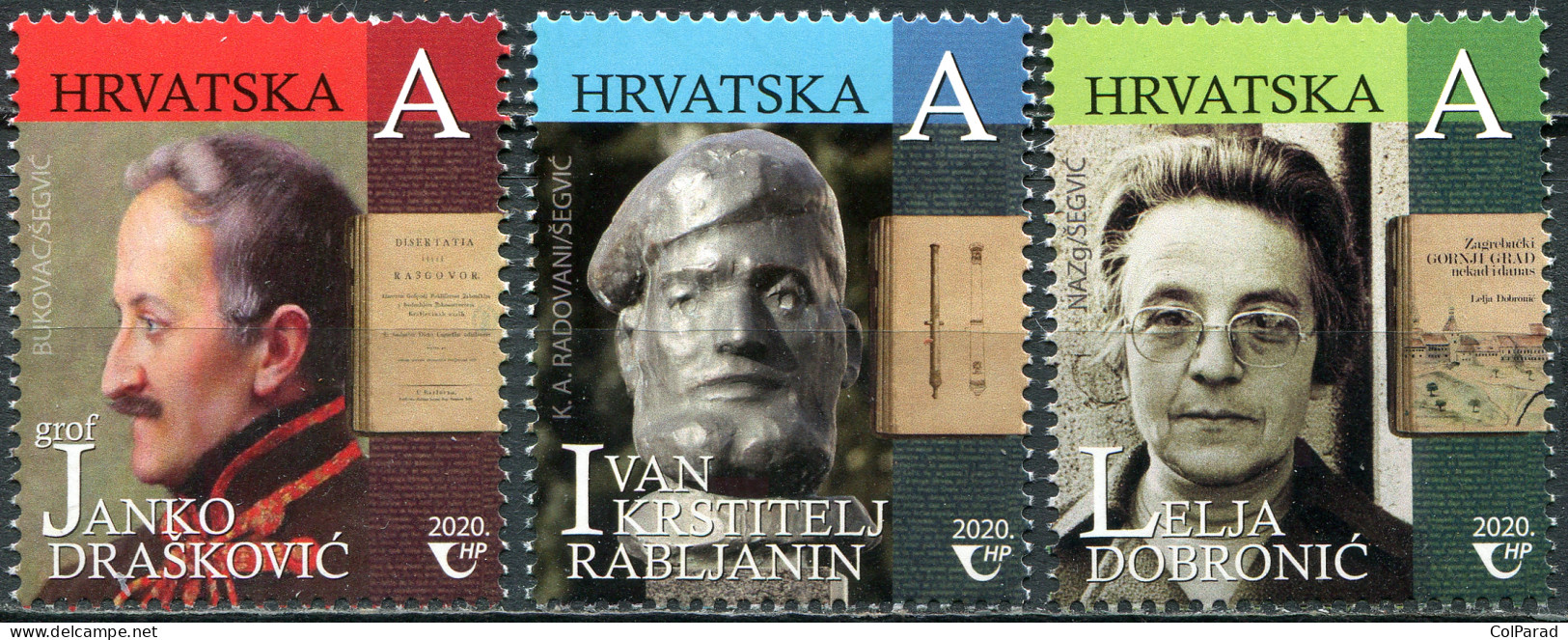 CROATIA - 2020 - SET OF 3 STAMPS MNH ** - Famous Croatians - Croatie