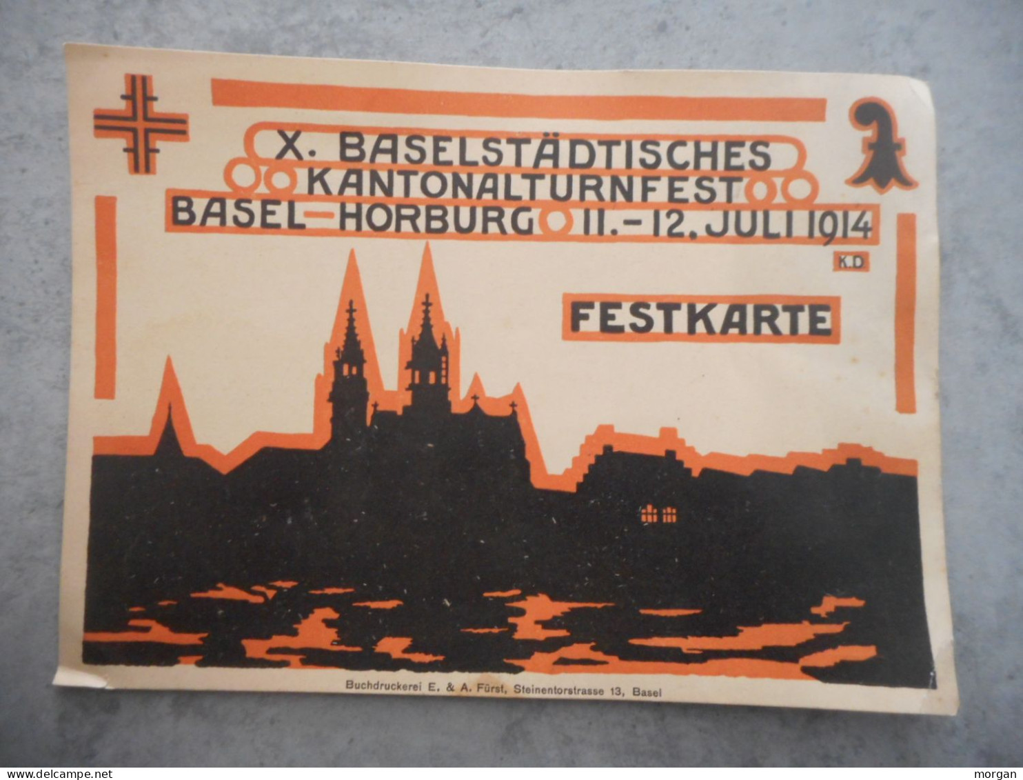 SUISSE, BALE, BASEL, 1914, PROGRAMME BASELSTADTISCHES KANTONALTURNFEST, BASEL HORBURG JULI 1914, FESTKARTE - Manifesti