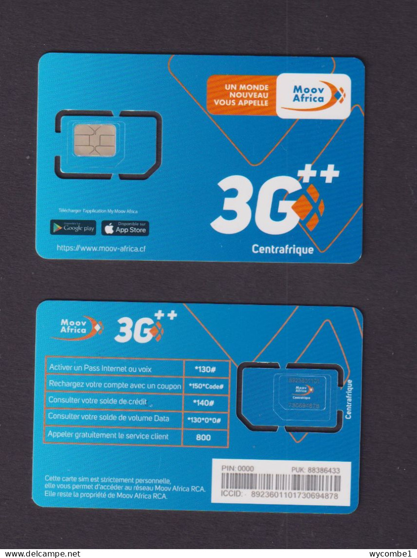CENTRAL AFRICAN REPUBLIC - Moov Africa 3G Unused Chip SIM Phonecard - República Centroafricana