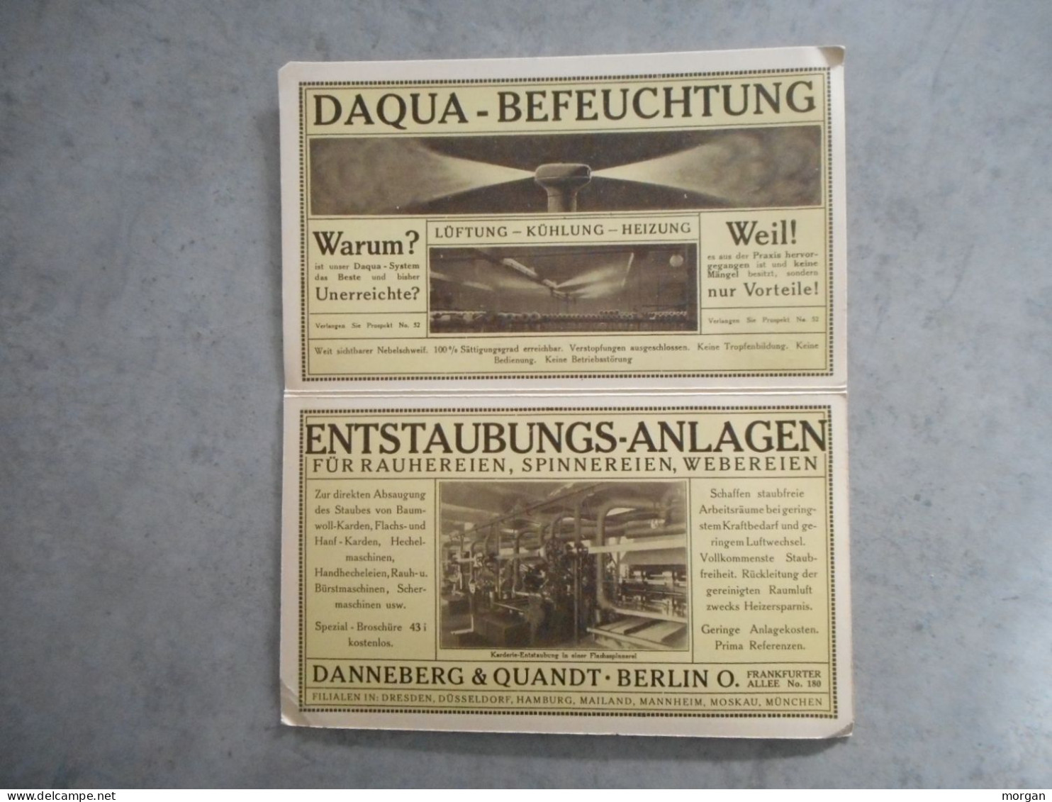 ALLEMAGNE, 1905, BERLIN, Danneberg & Quandt, ENVOI DEPLIANT PUB TIMBRE 2 VOLETS - Publicités