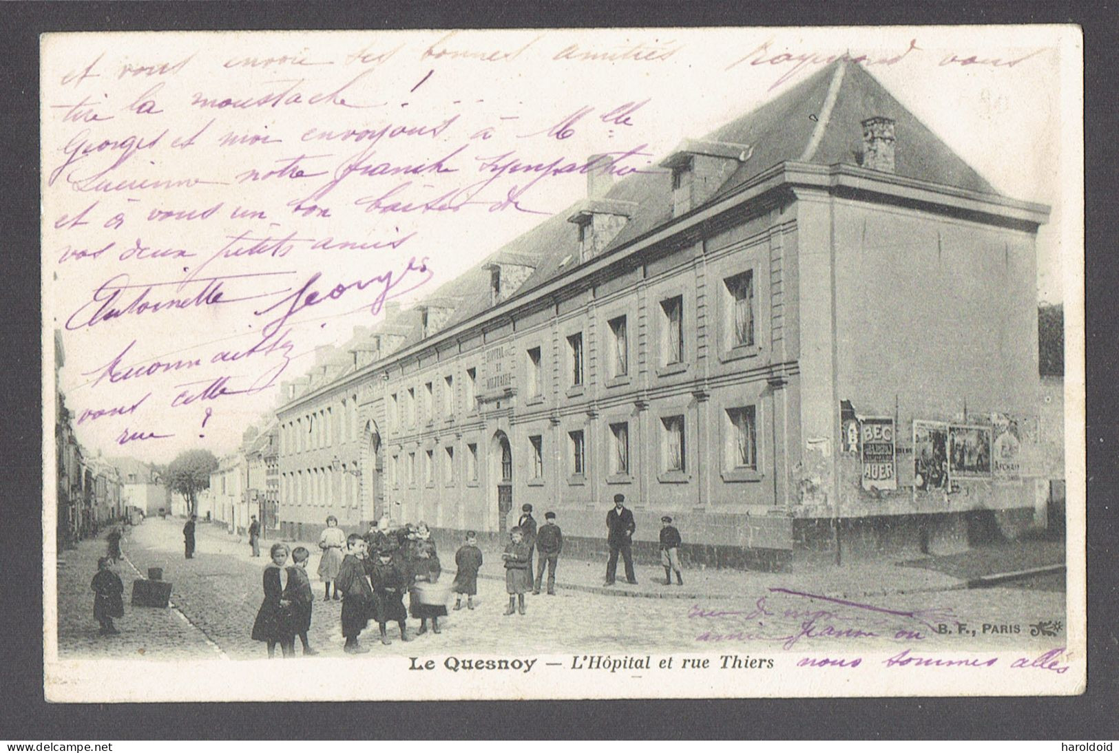 CPA 59 - LE QUESNOY - HOPITAL ET RUE THIERS - Le Quesnoy